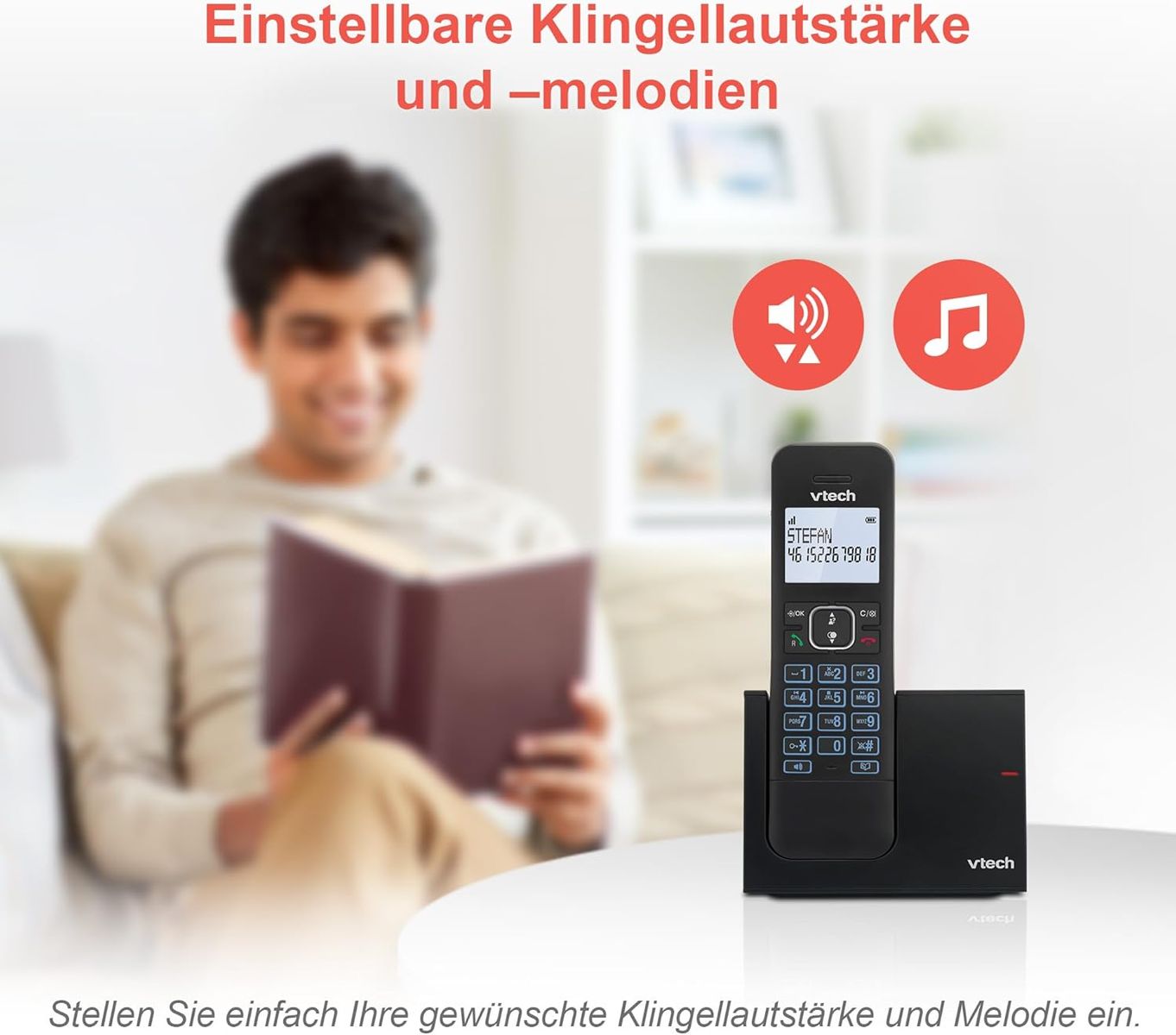 VTech LS1050 DECT Telefon Schnurlos Schnurlostelefon mit Anrufbeantworter, Innovativer Ladestation, Anrufsperre, Anruferkennung/Anklopffunktion, Freisprecheinrichtung, Hintergrundbeleuchtetem Display LS1050 1-telefon schnurlos