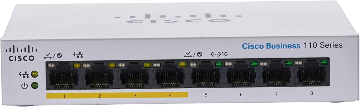 Cisco CBS110-8PP-D Unmanaged L2 Gigabit Ethernet (10/100/1000) Power over Ethernet (PoE) Grau