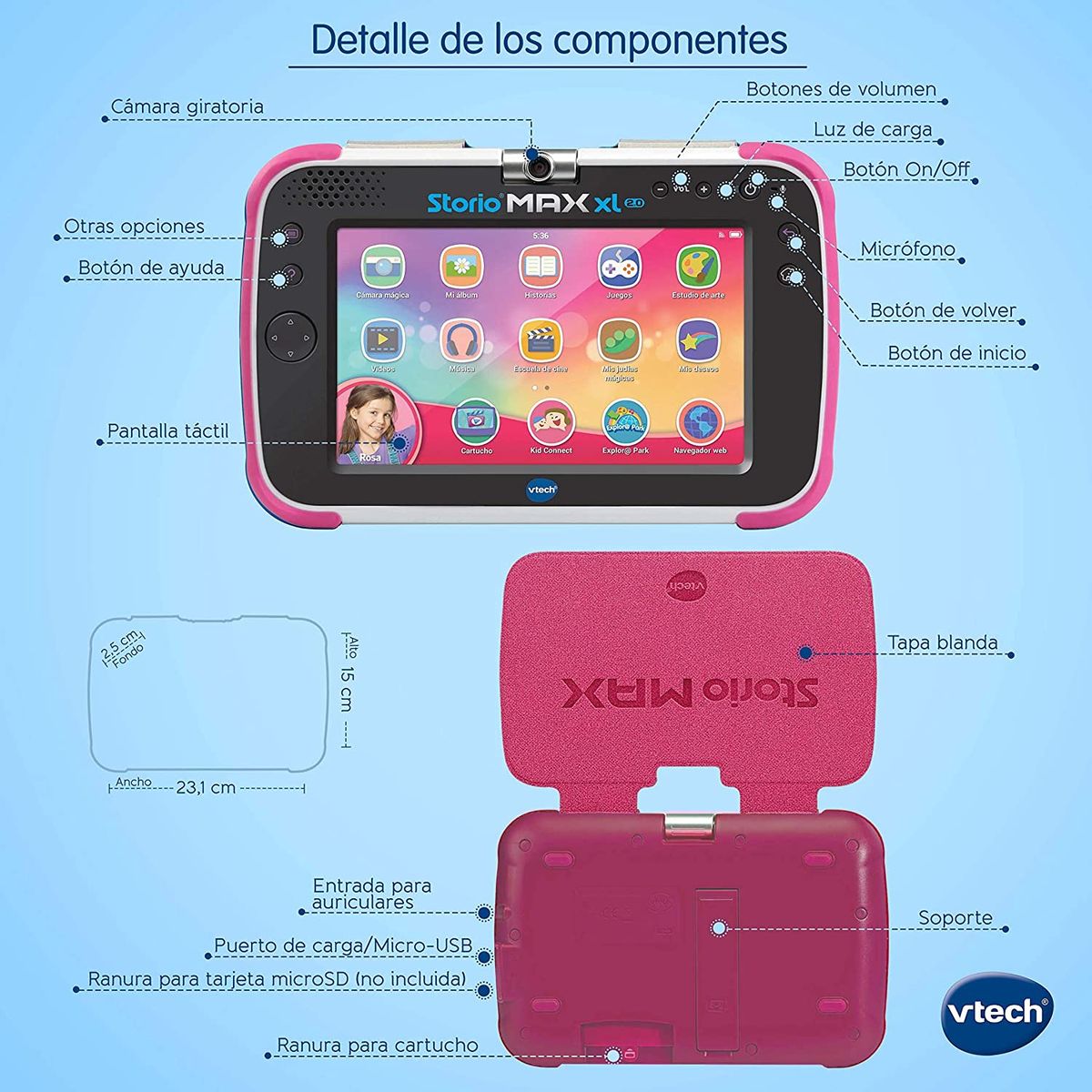 VTech Storio MAX XL 2.0 Multifunktionstablett Pink 80-194657