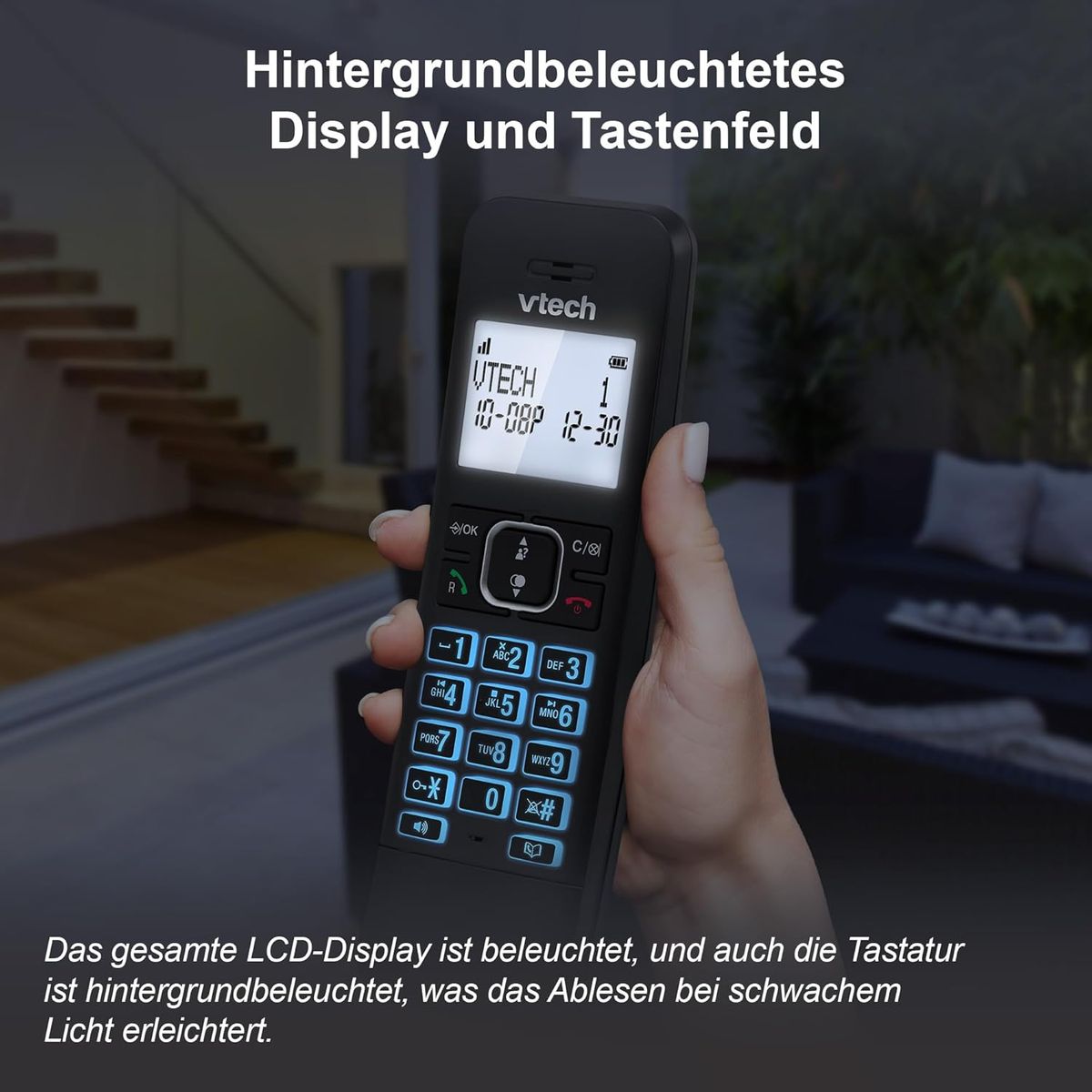 VTech LS1050 DECT Telefon Schnurlos Schnurlostelefon mit Anrufbeantworter, Innovativer Ladestation, Anrufsperre, Anruferkennung/Anklopffunktion, Freisprecheinrichtung, Hintergrundbeleuchtetem Display LS1050 1-telefon schnurlos
