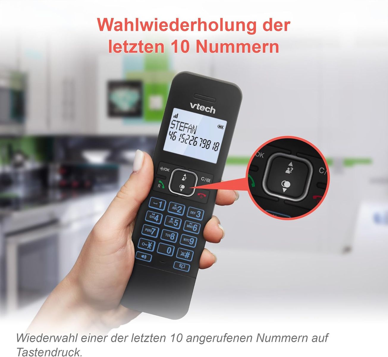 VTech LS1050 DECT Telefon Schnurlos Schnurlostelefon mit Anrufbeantworter, Innovativer Ladestation, Anrufsperre, Anruferkennung/Anklopffunktion, Freisprecheinrichtung, Hintergrundbeleuchtetem Display LS1050 1-telefon schnurlos