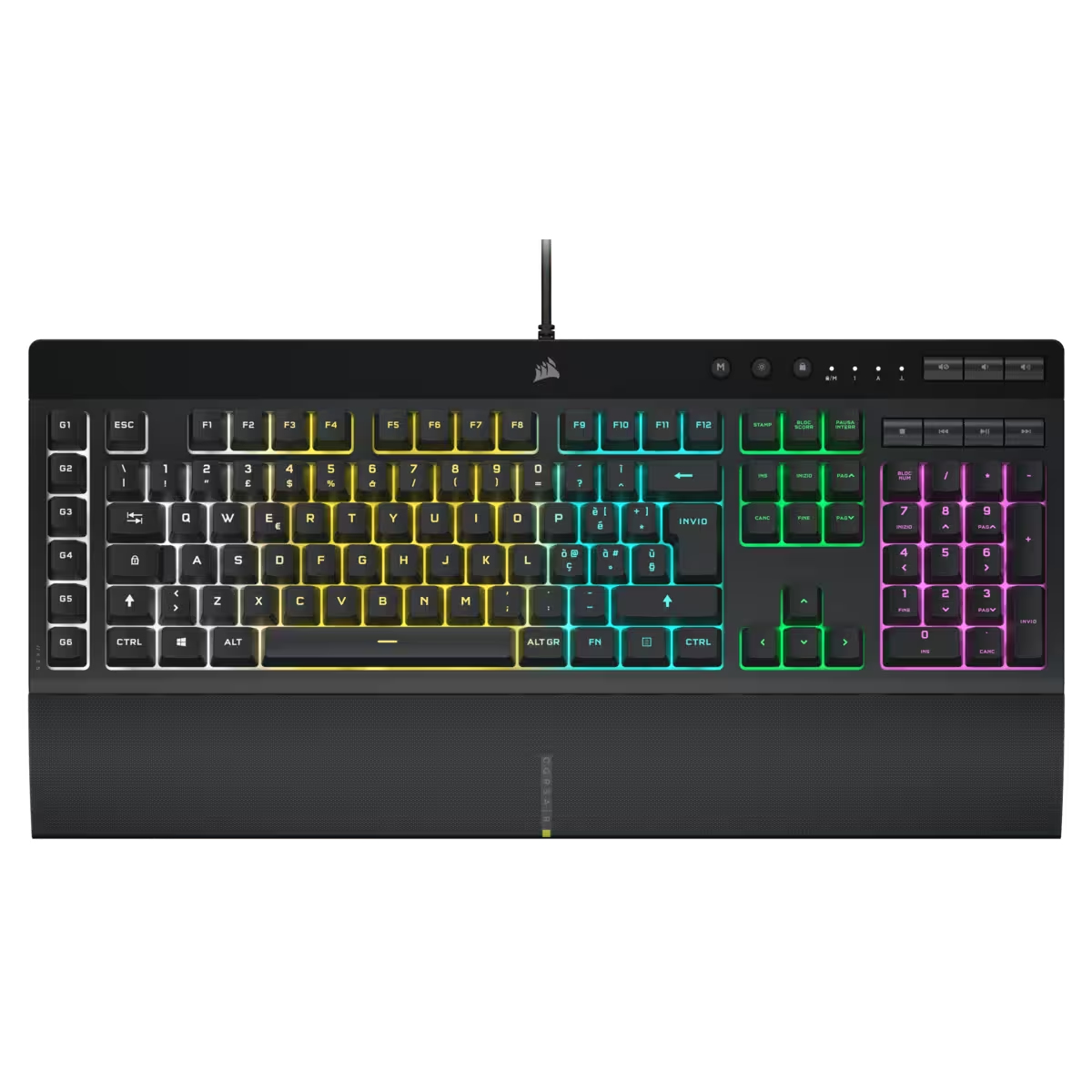 Corsair K55 RGB PRO Tastatur Gaming USB Schwarz - (ITA Layout - QWERTY) Corsair K55 RGB PRO Tastatur Gaming USB Schwarz - (ITA Layout - QWERTY)