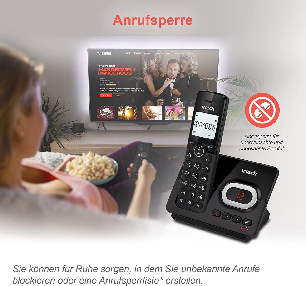 VTech CS2051 schnurloses Telefon Anrufbeantworter 2 Mobilteilen ECO+ Modus Festnetztelefon Anrufsperre Freisprechfunktion große Tasten zwei Zeilen Display VTech CS2051 schnurloses Telefon Anrufbeantworter 2 Mobilteilen ECO+ Modus Festnetztelefon Anrufsperre Freisprechfunktion große Tasten zwei Zeilen Display
