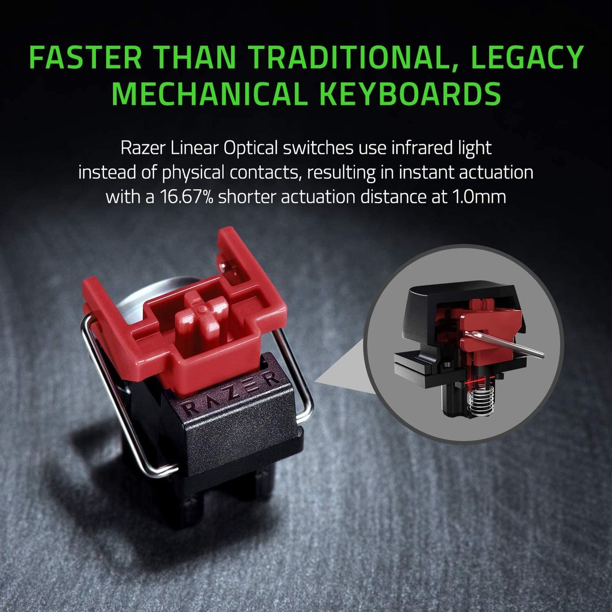Razer Huntsman Mini Gaming Keyboard Optical Red Switches RGB Mercury USA Layout QWERTY