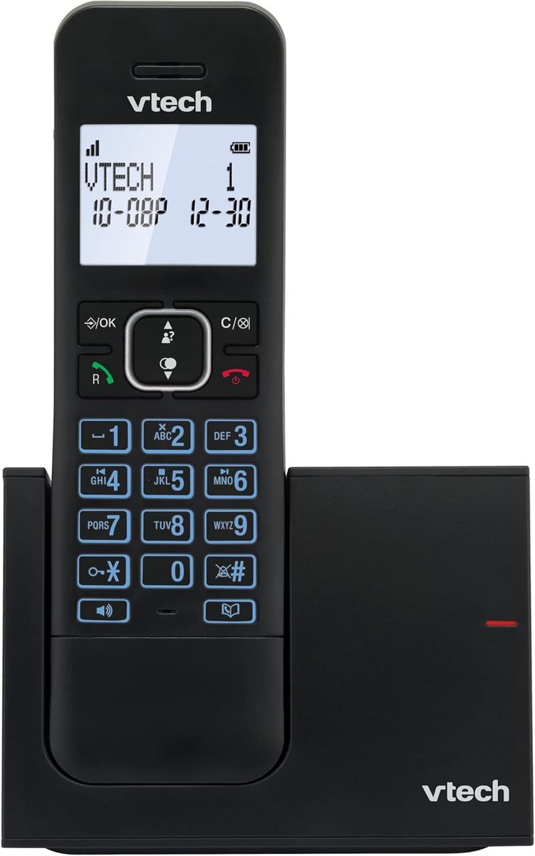 VTech LS1050 DECT Telefon Schnurlos Schnurlostelefon mit Anrufbeantworter, Innovativer Ladestation, Anrufsperre, Anruferkennung/Anklopffunktion, Freisprecheinrichtung, Hintergrundbeleuchtetem Display LS1050 1-telefon schnurlos