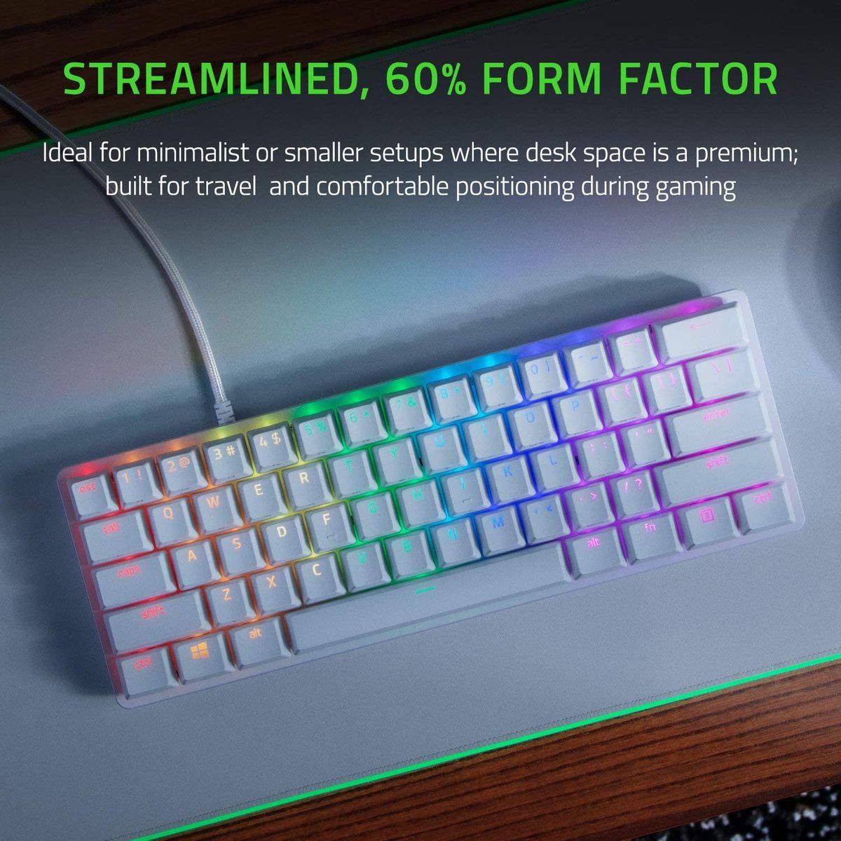 Razer Huntsman Mini Gaming Keyboard Optical Red Switches RGB Mercury USA Layout QWERTY