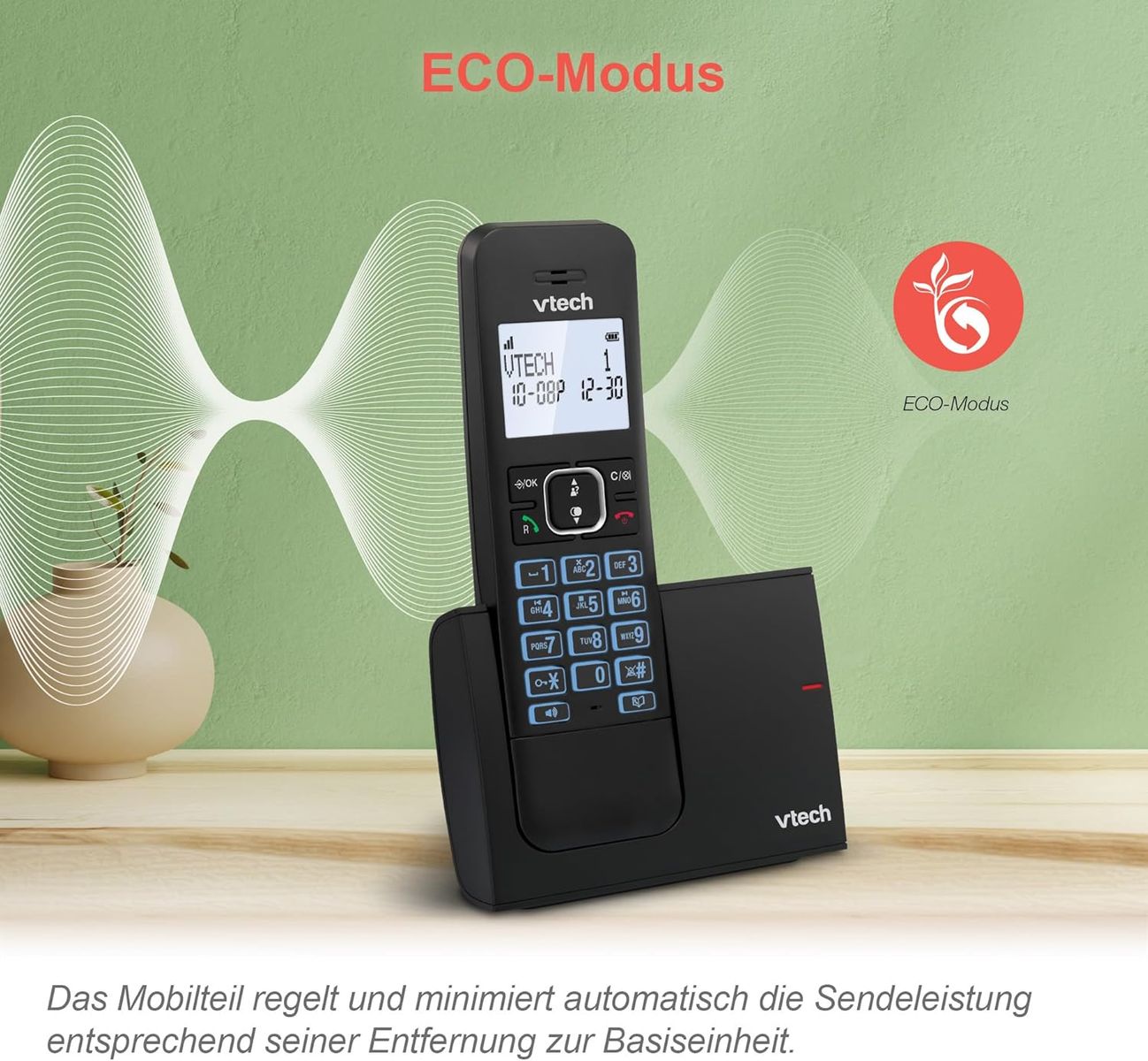 VTech LS1050 DECT Telefon Schnurlos Schnurlostelefon mit Anrufbeantworter, Innovativer Ladestation, Anrufsperre, Anruferkennung/Anklopffunktion, Freisprecheinrichtung, Hintergrundbeleuchtetem Display LS1050 1-telefon schnurlos